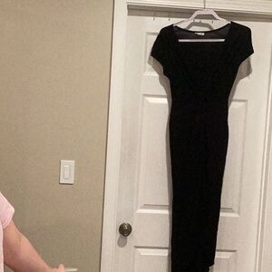 Women’s Black Dress with mini skirt underlay